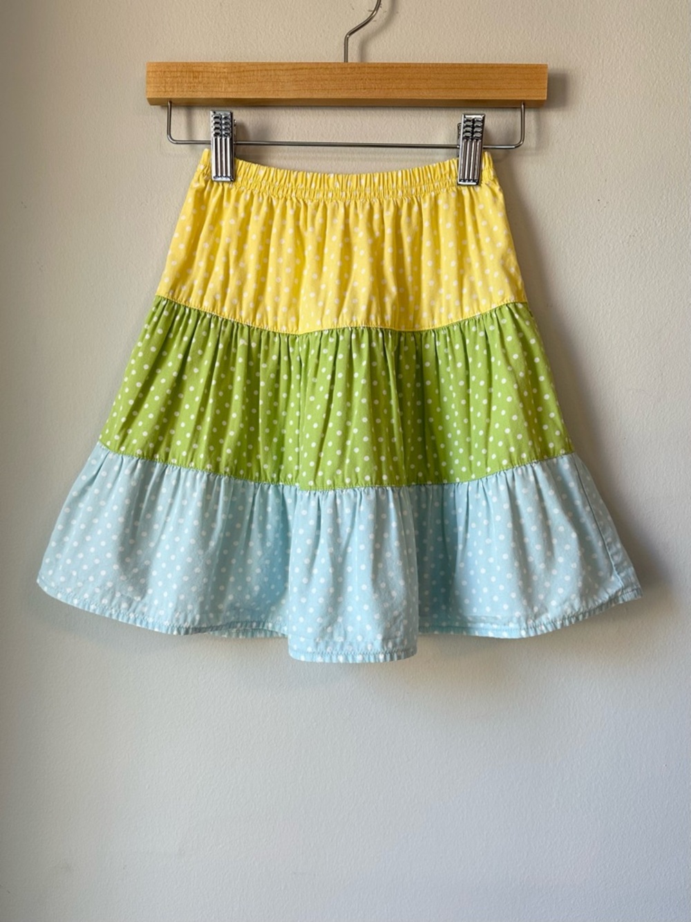 Gymboree Playful Polka Dot Gathered Tiered Cotton Midi Skirt Size 4T